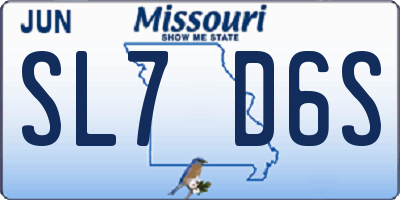 MO license plate SL7D6S