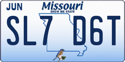 MO license plate SL7D6T
