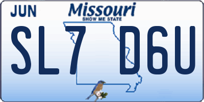 MO license plate SL7D6U
