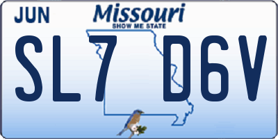 MO license plate SL7D6V