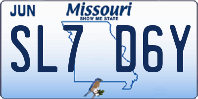 MO license plate SL7D6Y
