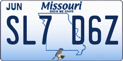 MO license plate SL7D6Z