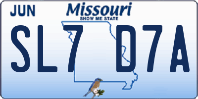 MO license plate SL7D7A
