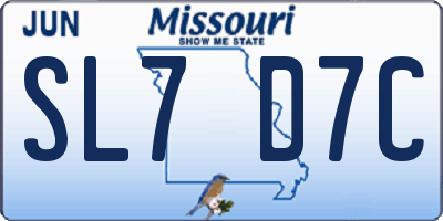 MO license plate SL7D7C