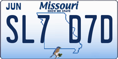 MO license plate SL7D7D