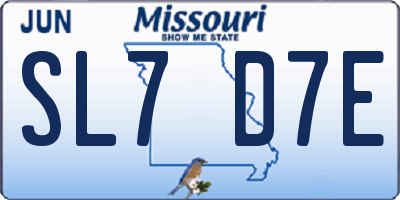 MO license plate SL7D7E