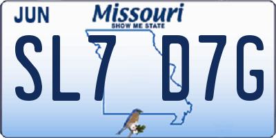 MO license plate SL7D7G
