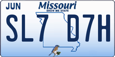 MO license plate SL7D7H