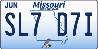 MO license plate SL7D7I
