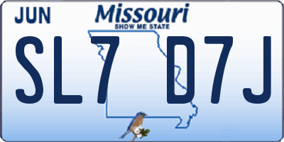 MO license plate SL7D7J