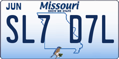 MO license plate SL7D7L
