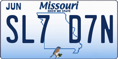MO license plate SL7D7N
