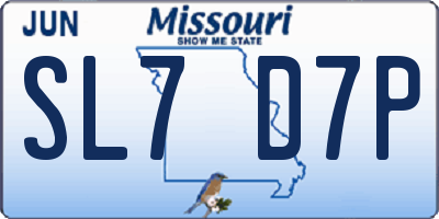 MO license plate SL7D7P