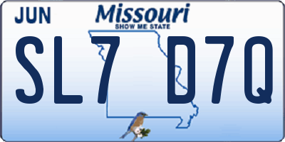 MO license plate SL7D7Q