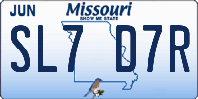 MO license plate SL7D7R