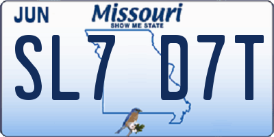 MO license plate SL7D7T