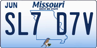 MO license plate SL7D7V