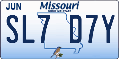 MO license plate SL7D7Y