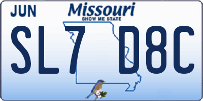 MO license plate SL7D8C
