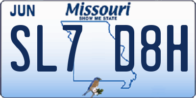 MO license plate SL7D8H