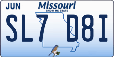 MO license plate SL7D8I