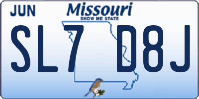MO license plate SL7D8J
