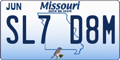 MO license plate SL7D8M