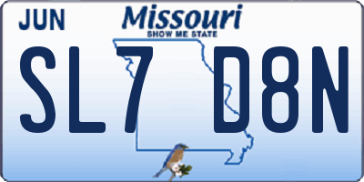 MO license plate SL7D8N