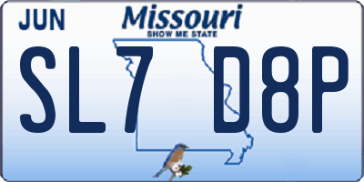 MO license plate SL7D8P