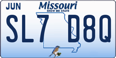 MO license plate SL7D8Q