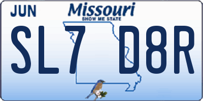 MO license plate SL7D8R