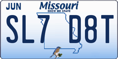 MO license plate SL7D8T