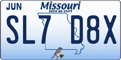 MO license plate SL7D8X