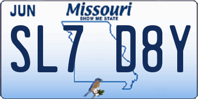 MO license plate SL7D8Y