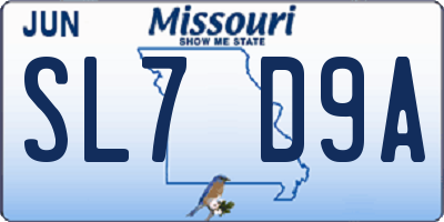 MO license plate SL7D9A