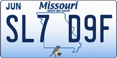 MO license plate SL7D9F