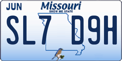 MO license plate SL7D9H