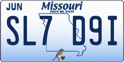 MO license plate SL7D9I