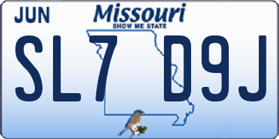 MO license plate SL7D9J