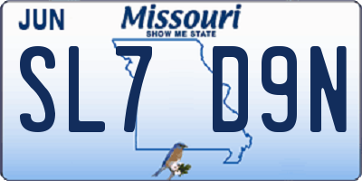 MO license plate SL7D9N
