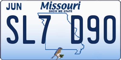 MO license plate SL7D9O