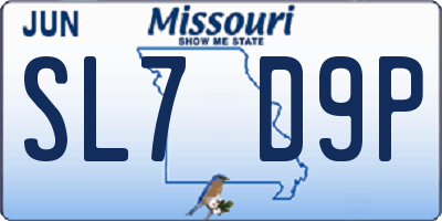 MO license plate SL7D9P