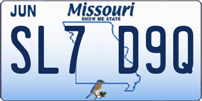 MO license plate SL7D9Q