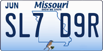 MO license plate SL7D9R