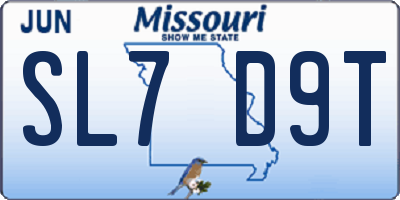 MO license plate SL7D9T