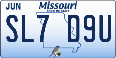 MO license plate SL7D9U