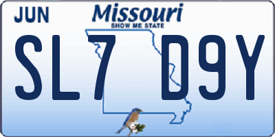 MO license plate SL7D9Y