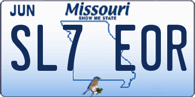 MO license plate SL7E0R