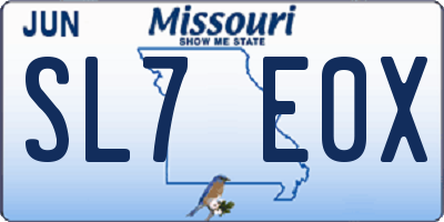 MO license plate SL7E0X