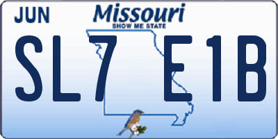 MO license plate SL7E1B